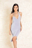 Prana Grey Midi One Shoulder Slit Midi Dress
