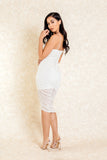 Made for You Nude Rouched Front Midi Dress