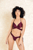 Swim Good Burgundy Tie Front Bikini Set