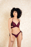 Swim Good Burgundy Tie Front Bikini Set