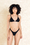 Lima Black Simple Thong Bikini Set