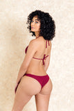 Sokoto Ribbed Burgundy Bikini Set