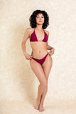 Sokoto Ribbed Burgundy Bikini Set
