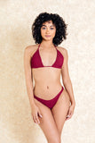Sokoto Ribbed Burgundy Bikini Set