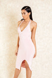Prana Blush Midi One Shoulder Slit Midi Dress