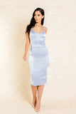 Selma Grey Double Strap Midi Dress