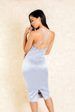 Selma Grey Double Strap Midi Dress