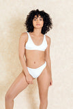 Rumi White Textured Bra Front Bikini Set