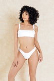 Benin White Crop Top Bikini Set