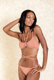 Mei Nude Cross Strap Two Piece Bikini Set
