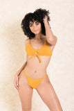 Santorini Nights Mustard Cross Front Bikini Set