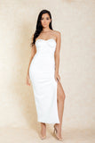 Roya White Zip Side Maxi Dress