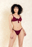 Santorini Nights Burgundy Cross Front Bikini Set