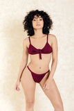 Santorini Nights Burgundy Cross Front Bikini Set