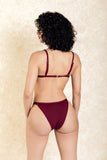 Santorini Nights Burgundy Cross Front Bikini Set