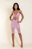 Jasmina Two Piece Crochet Crop Top and Skirt
