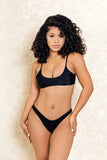 Kendall Black Crop Top Bikini Set