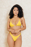 Lima Yellow Simple Thong Bikini Set