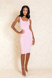 Celeste Blush Midi Bodycon Stretch Dress