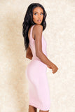 Celeste Blush Midi Bodycon Stretch Dress