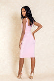 Celeste Blush Midi Bodycon Stretch Dress