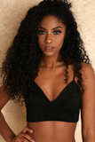 Hally Crepe Loose Fit Bralette- Black