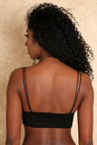 Hally Crepe Loose Fit Bralette- Black
